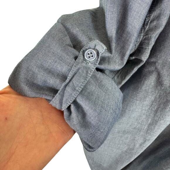 Andrea Jovine AJ 100% Cotton Lightweight Roll Tab Sleeve Button Up Shirt Size L - Picture 4 of 7